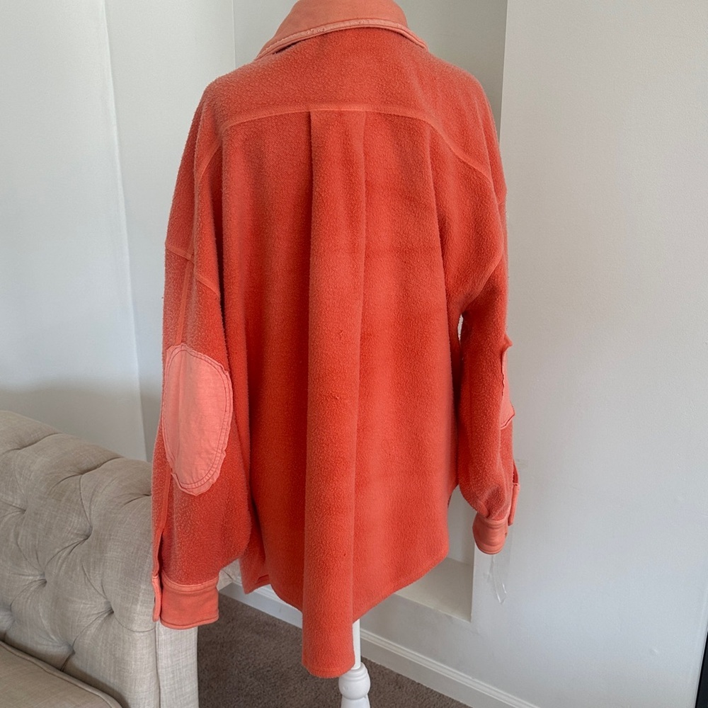 Free People Vibrant Orange Teddy Jacket - Picture 3 of 8